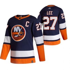 Herren NHL New York Islanders Eishockey Trikot Anders Lee 27 2022 Reverse Retro Blau Authentic